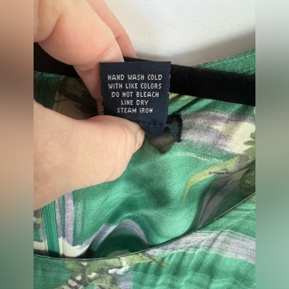 D.P.S. Womens Hawiian Lightweight Split Hem Maxi Dress Green Purple Size 2X - Picture 8 of 8